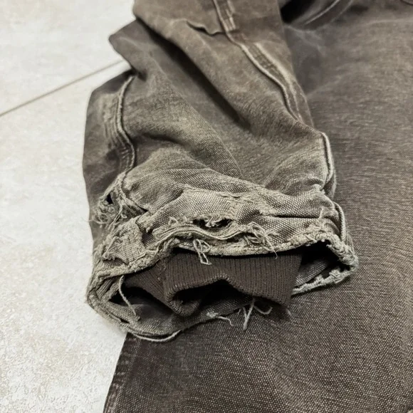 Carhartt Jacket Mens 3XL Brown Canvas Full Zip Sherpa Lined Distressed C61-DKB - Picture 3 of 10